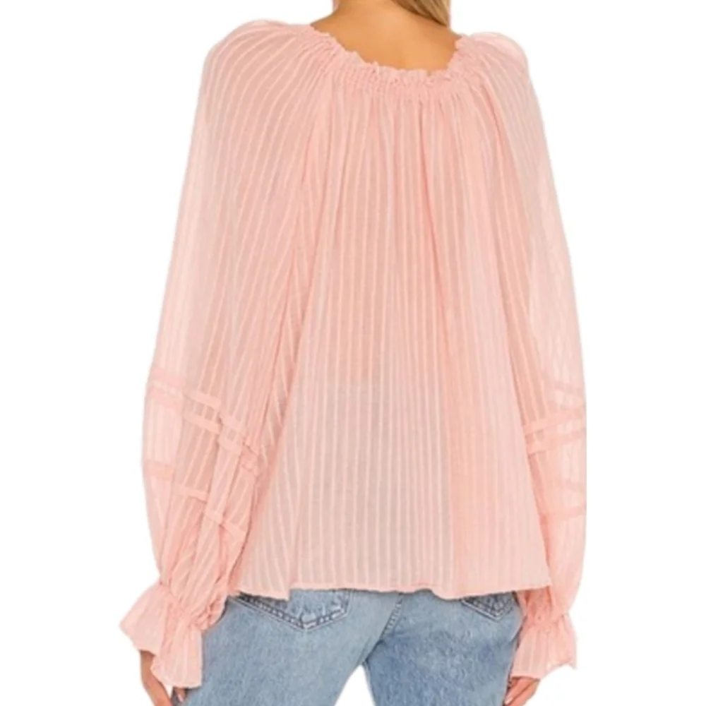 FREE PEOPLE Out of Town‎ Split Neck Blouse Sz XSMALL
